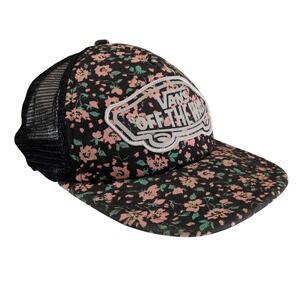 Vans Off The Wall Floral Foam Trucker Hat Snapback Black Pink Adult One Size